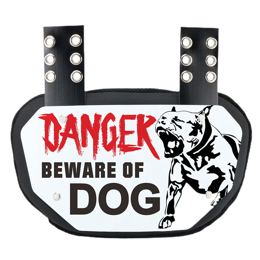 Reyrr Dawg Back plate with Danger Beware of Dog graphic for football shoulder pads protection