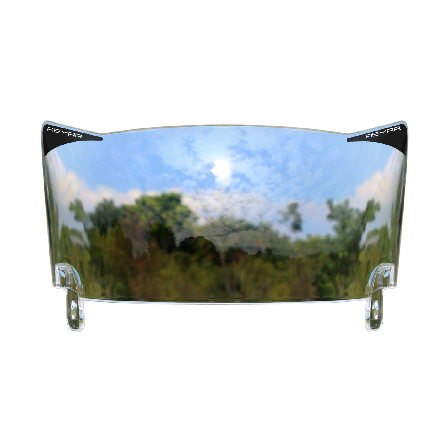 Reyrr VIZU Clear Photochromic football visor with ultra-wide polycarbonate lens and adaptive tint technology for Riddell Speedflex and Schutt F7 helmets.