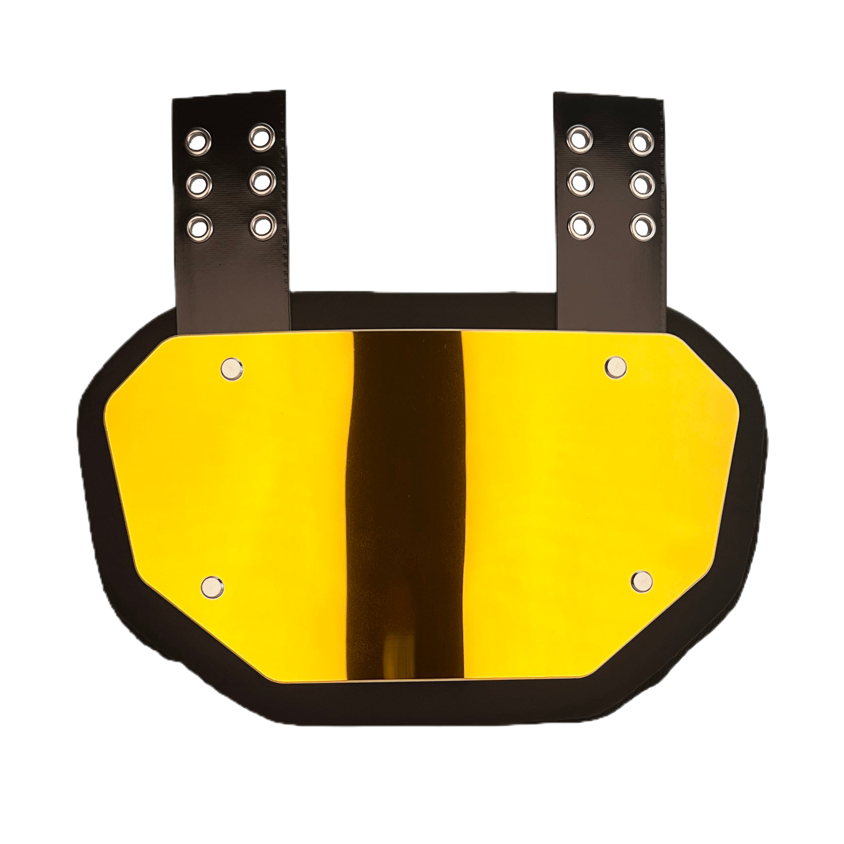 Reyrr Gold Back Plate for football shoulderpads with gold-coated impact absorption and breathable design