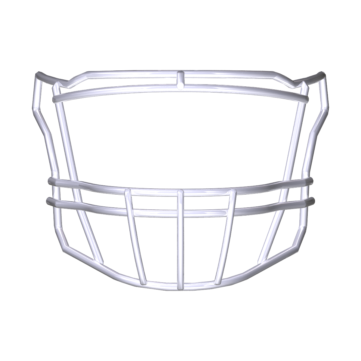 White Riddell SF-2BD Facemask for SpeedFlex helmets with lightweight carbon steel design and wide visibility.