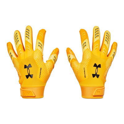 Under Armour F9 yellow Color Rush football and floorball gloves with sticky palm grip