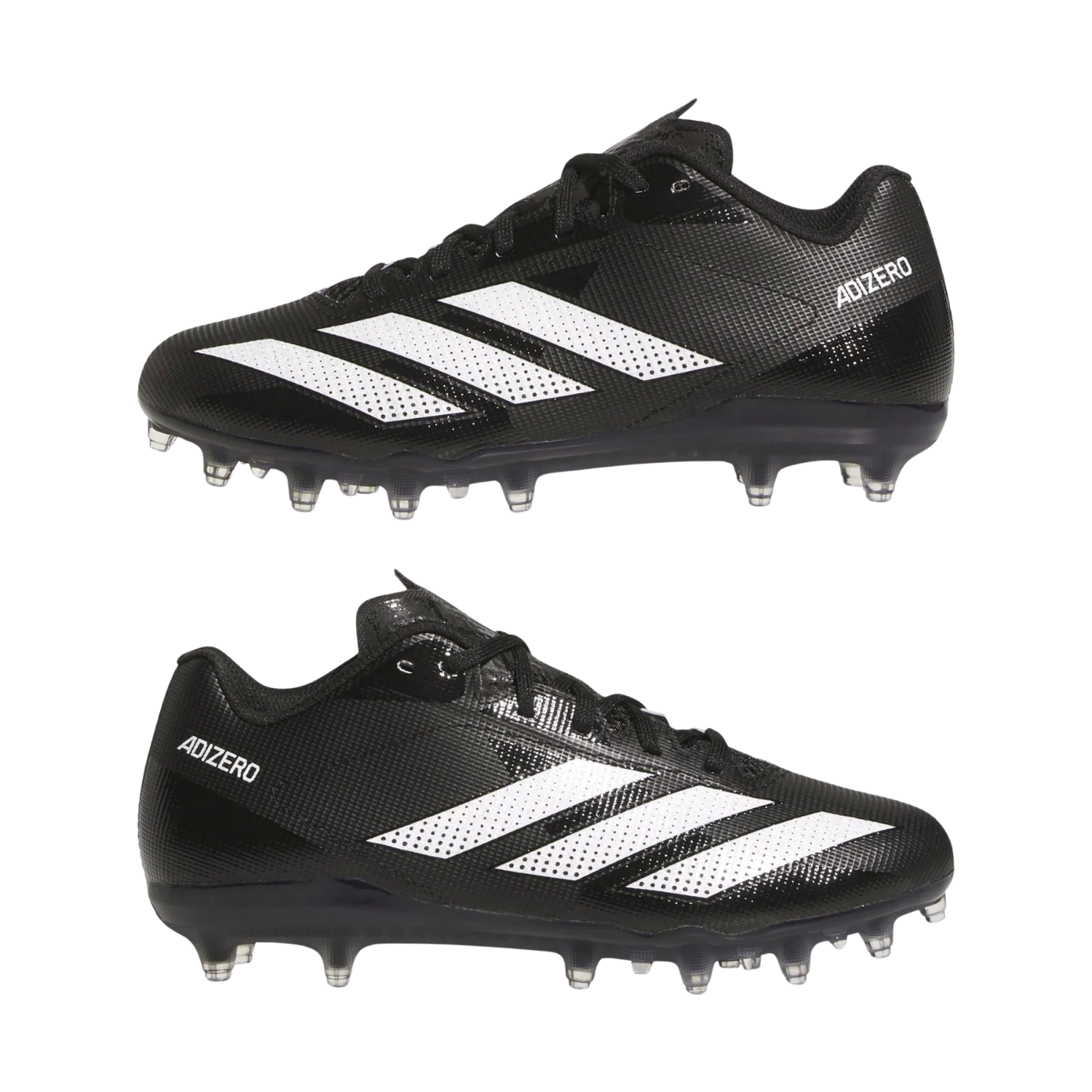 Adidas Adizero Electric 2 Youth cleats, front angled views of the pair
