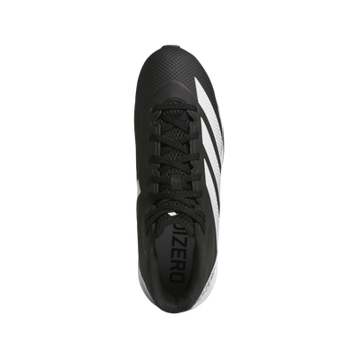Adidas Adizero Impact.2 cleats top down view showing three stripes upper