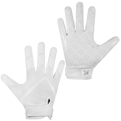 White Reyrr Zero gloves with Reyrr GripTech technology, breathable nylon back, and enhanced silicone for superior grip and comfort