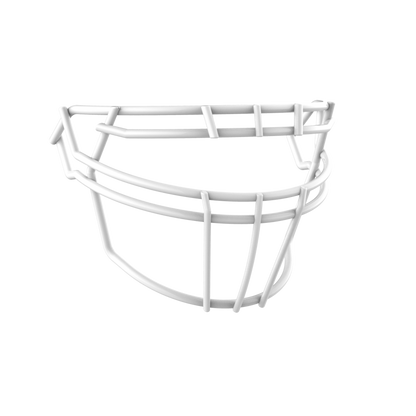 Schutt F7 white raised brow faceguard with tapered design for football helmets