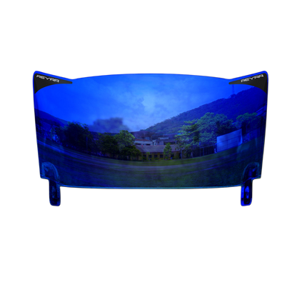 Reyrr VIZU DEEP OCEAN BLUE ultra-wide polycarbonate football visor for Riddell Speedflex and Schutt F7 helmets with LXO optics and UV protection