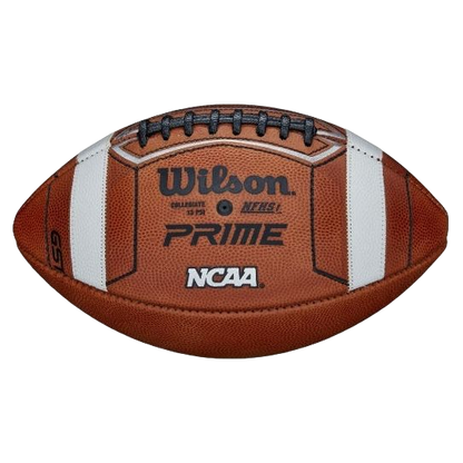 Wilson GST Prime brown American football with white stripes and advanced grip technology