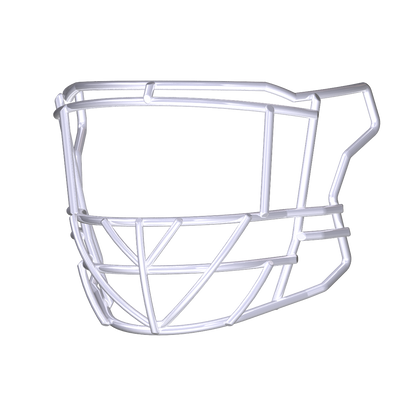 Riddell SF-2EG-TX lightweight tubular steel football facemask compatible with Quick Release technology, designed for linemen, linebackers, and fullbacks.